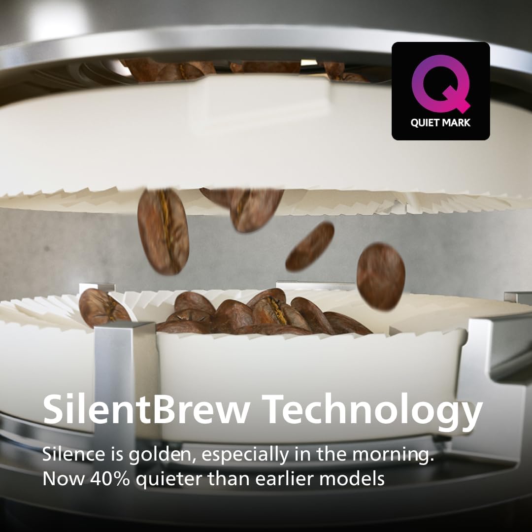 PHILIPS 5500 Series Fully Automatic Espresso Machine, LatteGo Milk System | 20 Hot & Iced Coffee Pre-Sets customize coffee strength, milk and cup size, QuickStart, ceramic grinder, 15 bars EP5544/94)