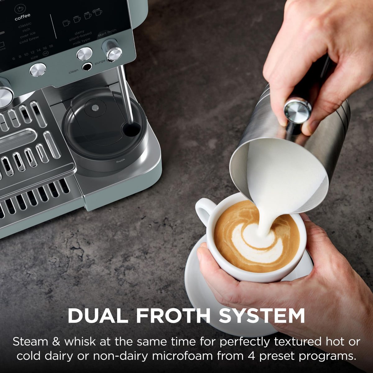 Ninja Luxe Café Premier 3-in-1 Espresso Machine, Drip Coffee, & Cold Brew | Built-in Grinder, Hands-Free Milk Frother, and Assisted Tamper for Cappuccinos & Lattes, Stainless Steel, ES601