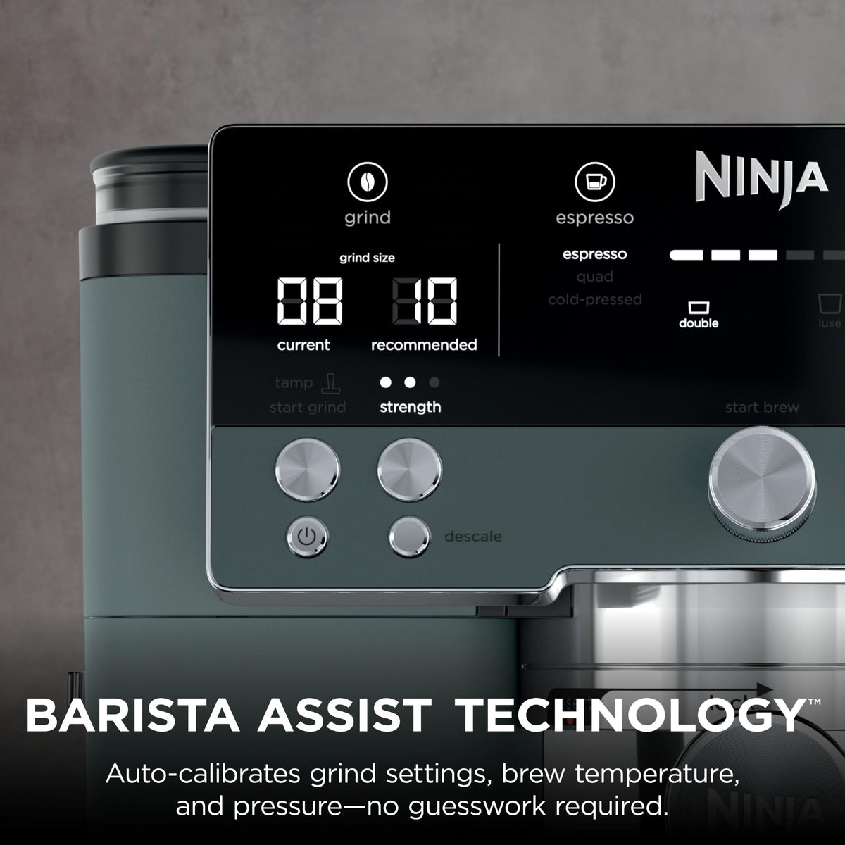 Ninja Luxe Café Premier 3-in-1 Espresso Machine, Drip Coffee, & Cold Brew | Built-in Grinder, Hands-Free Milk Frother, and Assisted Tamper for Cappuccinos & Lattes, Stainless Steel, ES601