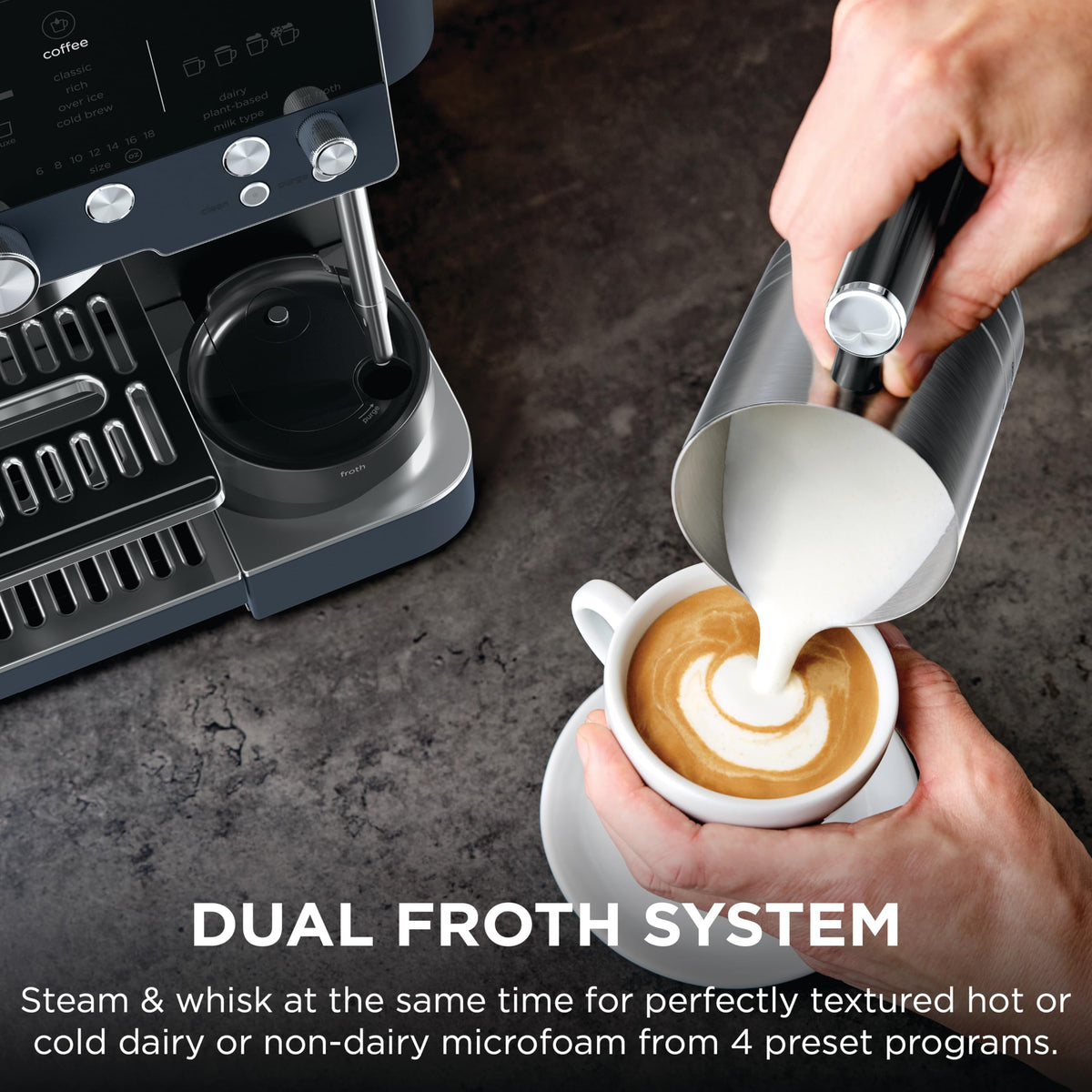 Ninja Luxe Café Premier 3-in-1 Espresso Machine, Drip Coffee, & Cold Brew | Built-in Grinder, Hands-Free Milk Frother, and Assisted Tamper for Cappuccinos & Lattes, Stainless Steel, ES601