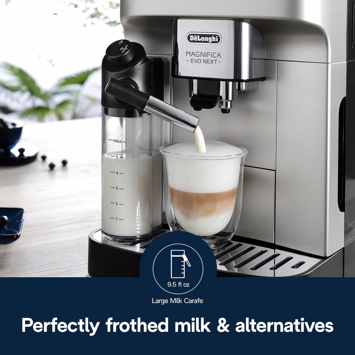 De'Longhi Magnifica Duo Automatic Espresso Machine, Milk Frother, Silver | #1 Worldwide Espresso Machine Maker, 20 One-Touch Recipes, Hot & Cold Milk Frother, Built-In Grinder, Touchscreen Display